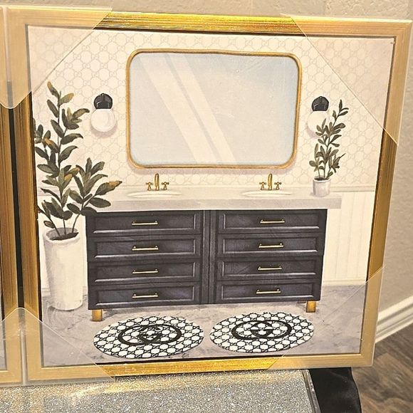 Crystal Luxe Bath Time With Gucci 2-PC Framed Canvas Wall Decor - Picture 6 of 9